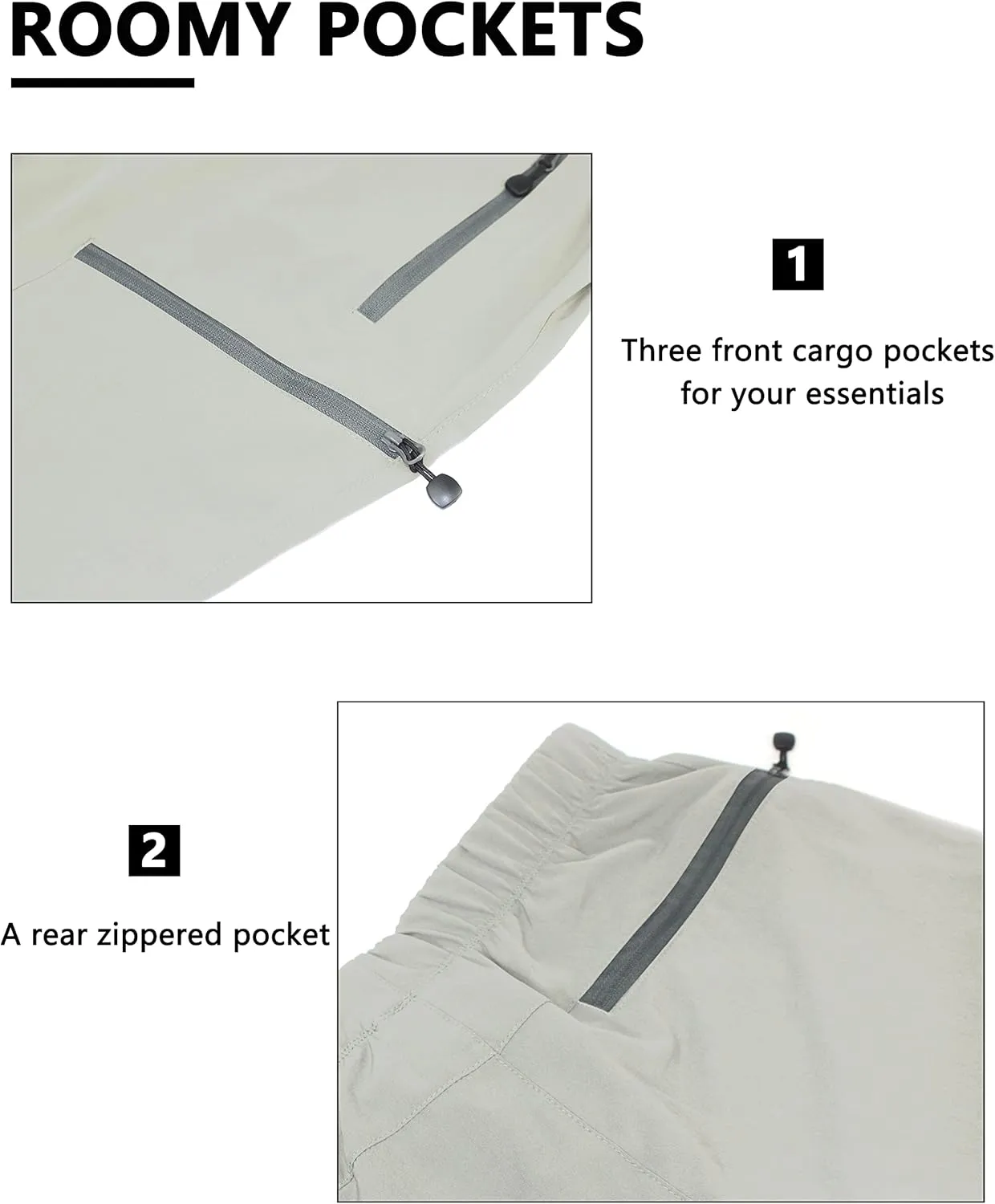 Little Donkey Andy Men's Quick Dry 3/4 Pants Lightweight Capri Shorts Hiking Fishing Travel Casual