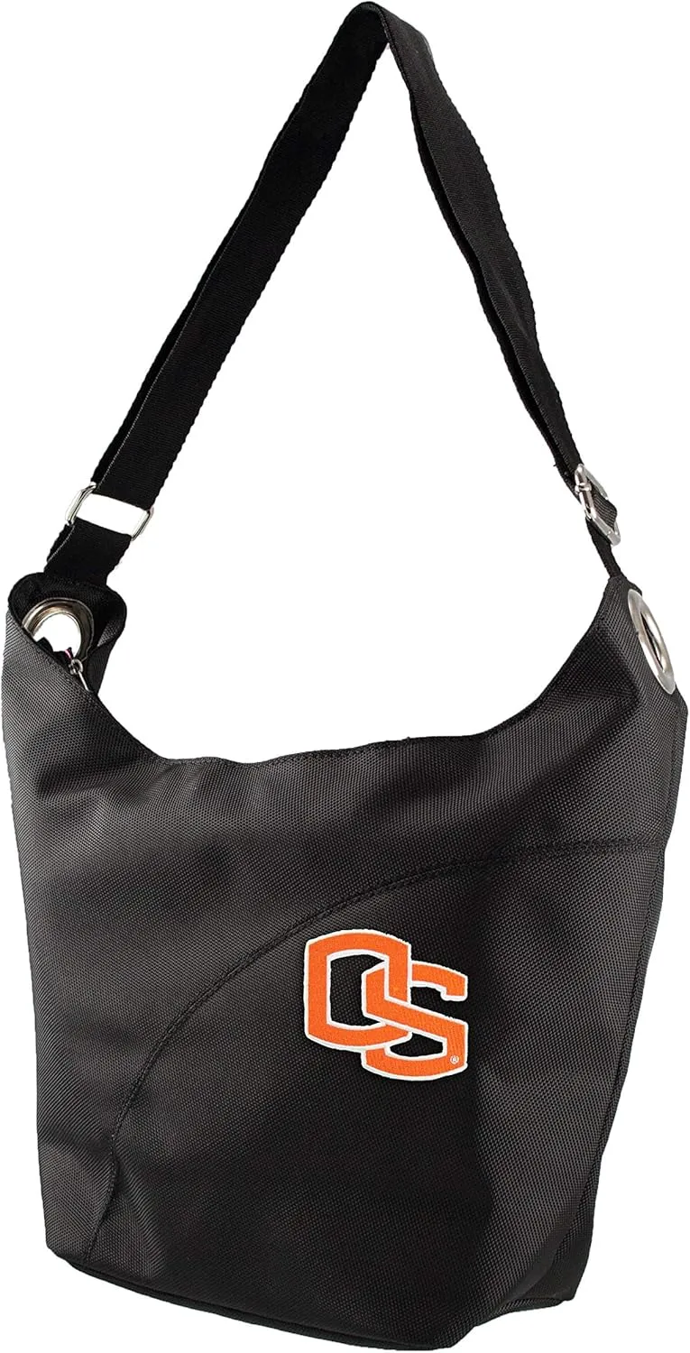 Littlearth NCAA Oregon State Beavers Women's Color Sheen Hobo Purse, Black
