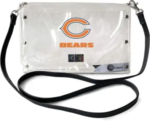 Littlearth NFL Clear Envelope Purse with Black Fashion Strap