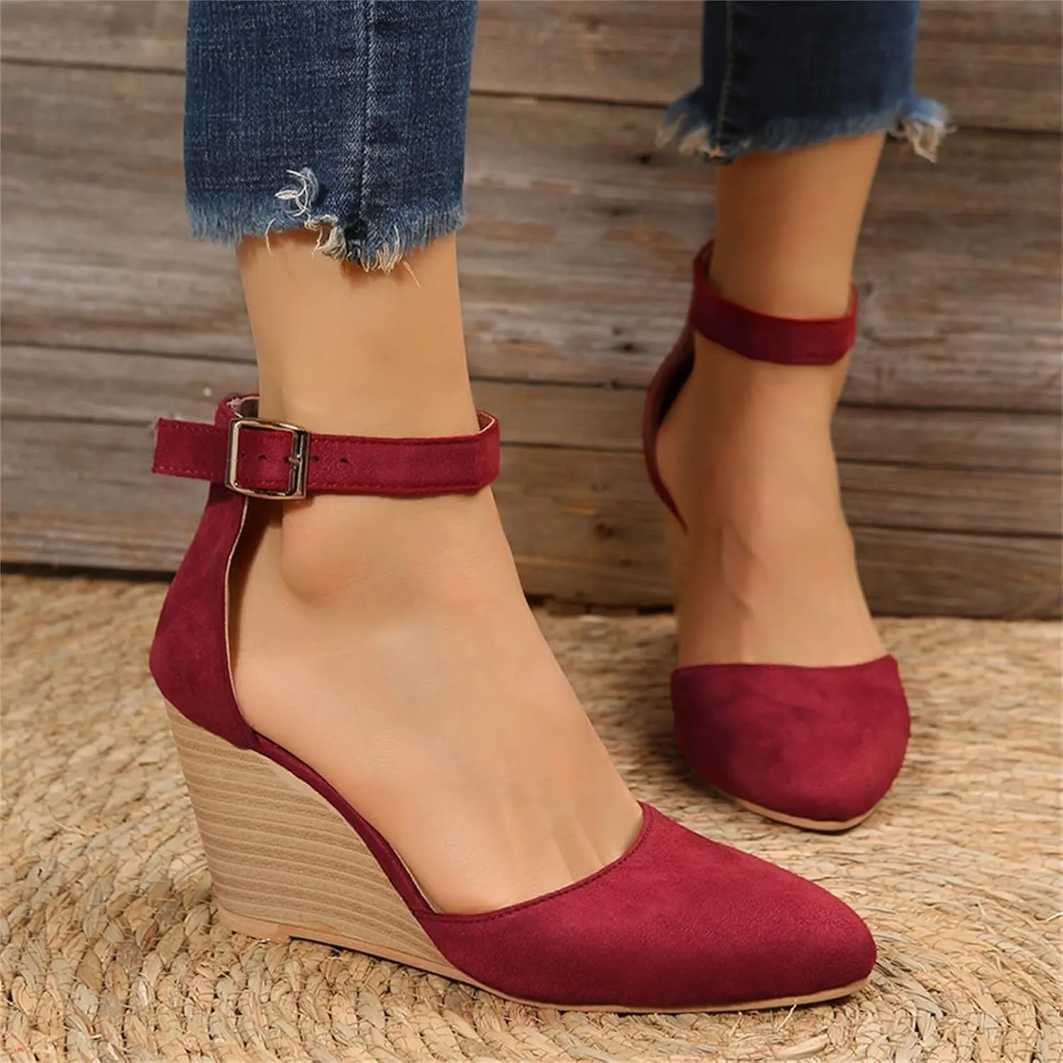 Low Heel Sandals for Women Dressy Summer 2025 Casual Sandals Ladies Wedge Sandals for Women Comfortable Platform Sandals with Ankle Strap Wide Width Platform Wedge Sandals Party Dress Shoes