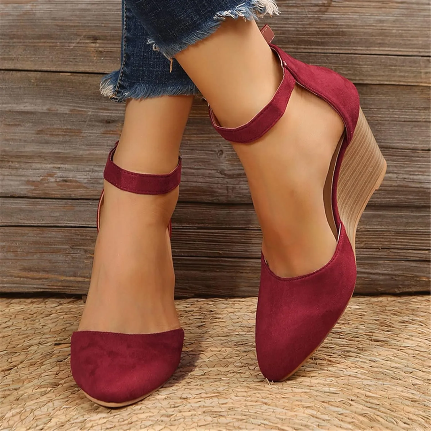 Low Heel Sandals for Women Dressy Summer 2025 Casual Sandals Ladies Wedge Sandals for Women Comfortable Platform Sandals with Ankle Strap Wide Width Platform Wedge Sandals Party Dress Shoes