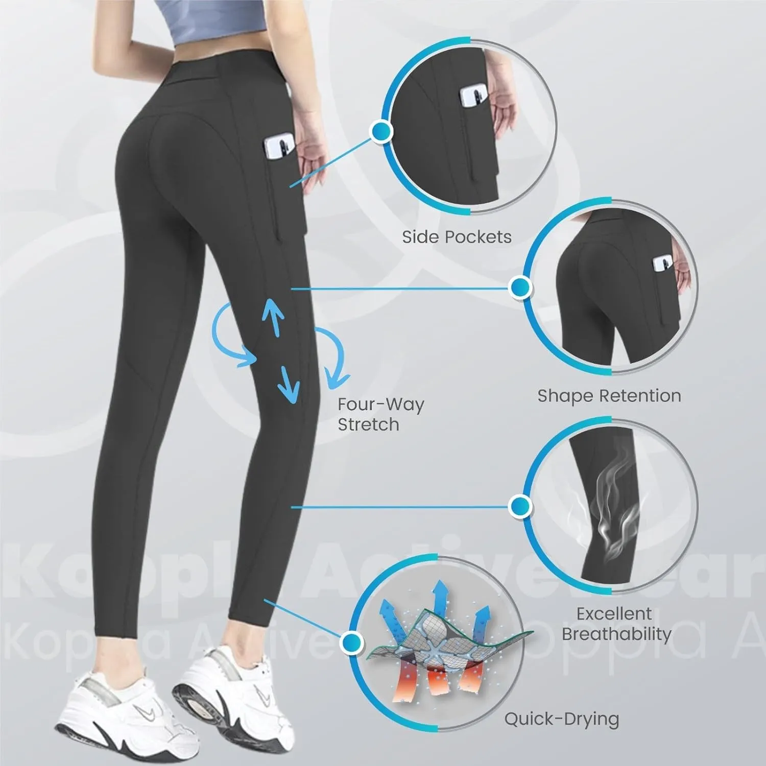 Lucy Sport Leggings Womens 28" High-Waisted and Pocketed