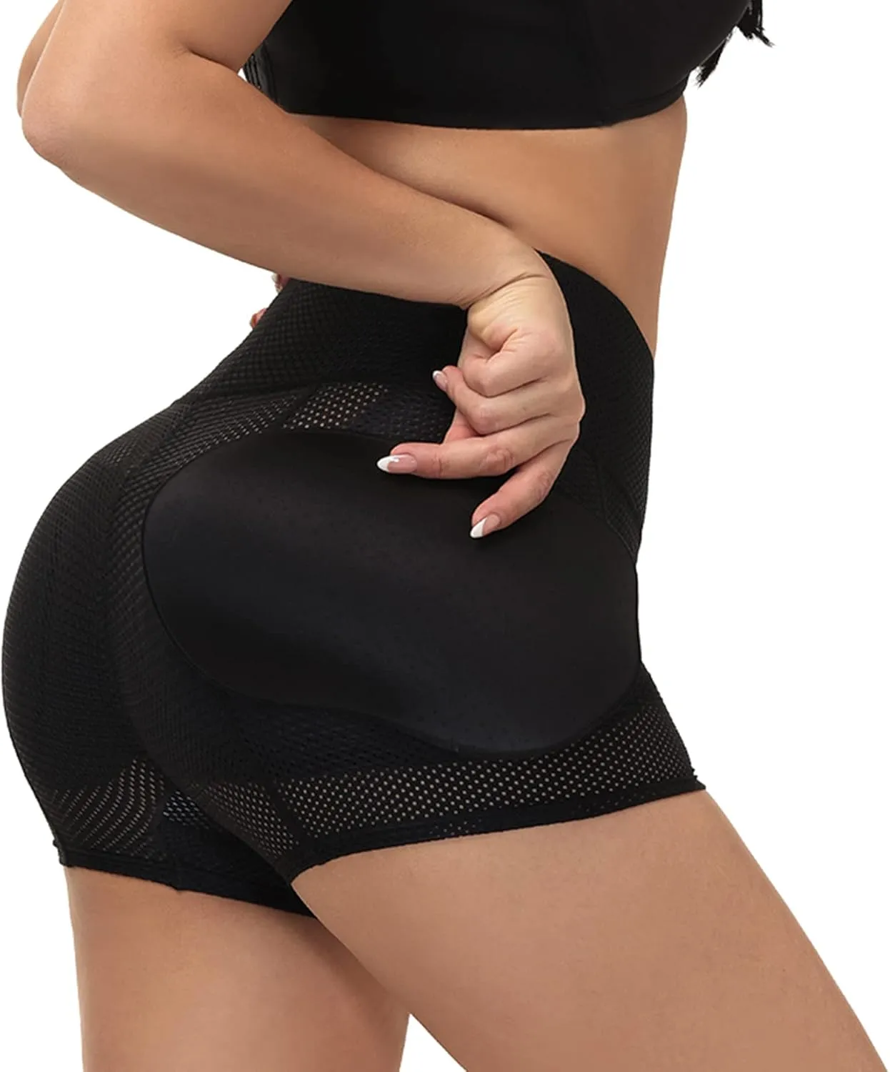 Lu's Chic Women's Padded Shapewear Shorts Hip Padding Lifter Panties Mesh Body Shaper Shorts Shapewear