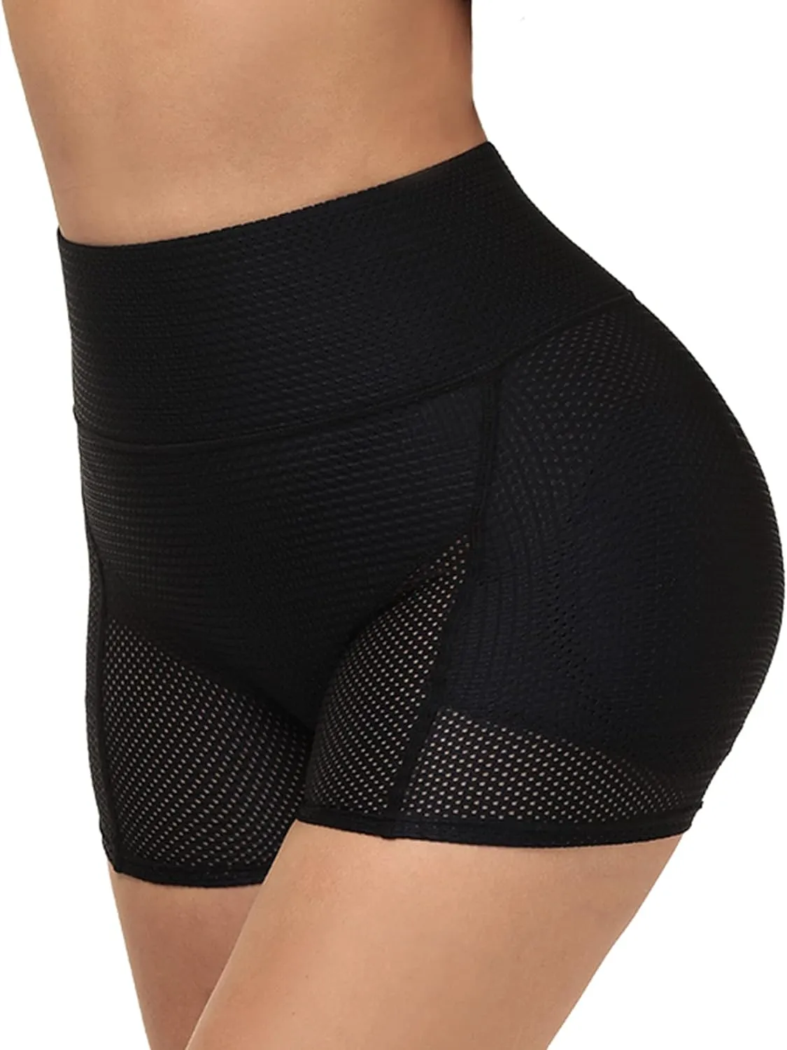 Lu's Chic Women's Padded Shapewear Shorts Hip Padding Lifter Panties Mesh Body Shaper Shorts Shapewear