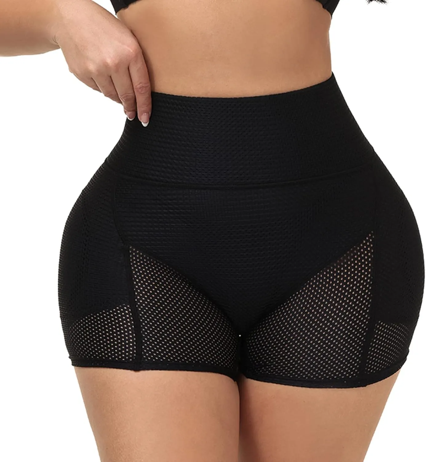Lu's Chic Women's Padded Shapewear Shorts Hip Padding Lifter Panties Mesh Body Shaper Shorts Shapewear