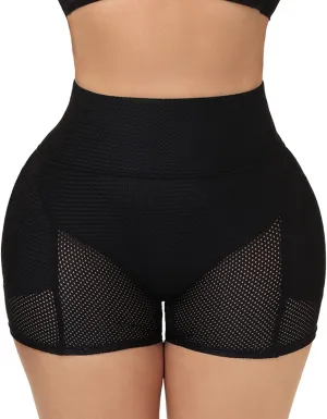 Lu's Chic Women's Padded Shapewear Shorts Hip Padding Lifter Panties Mesh Body Shaper Shorts Shapewear