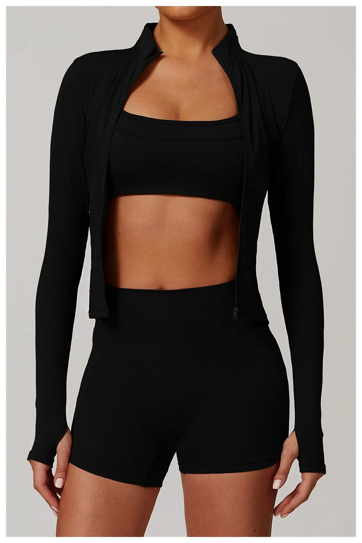 Marian Longsleeve Zip Top & Shorts Set
