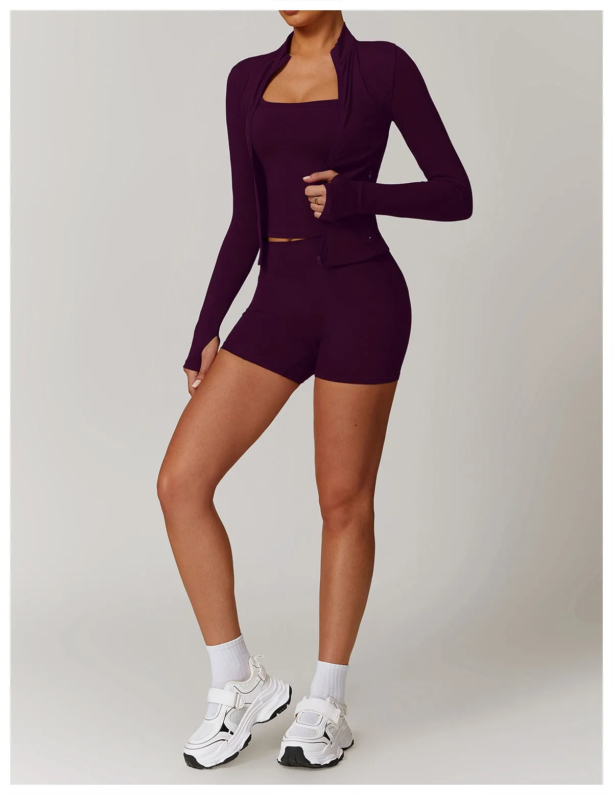 Marian Longsleeve Zip Top & Shorts Set