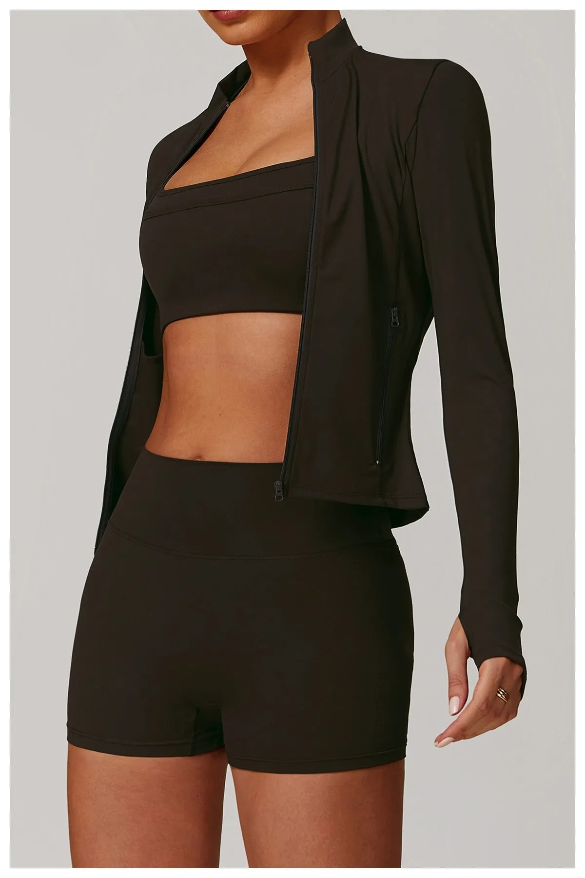 Marian Longsleeve Zip Top & Shorts Set
