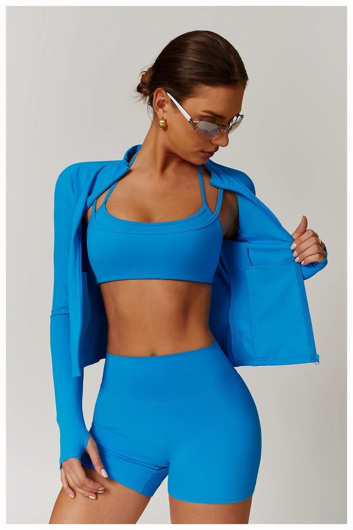 Marian Longsleeve Zip Top & Shorts Set