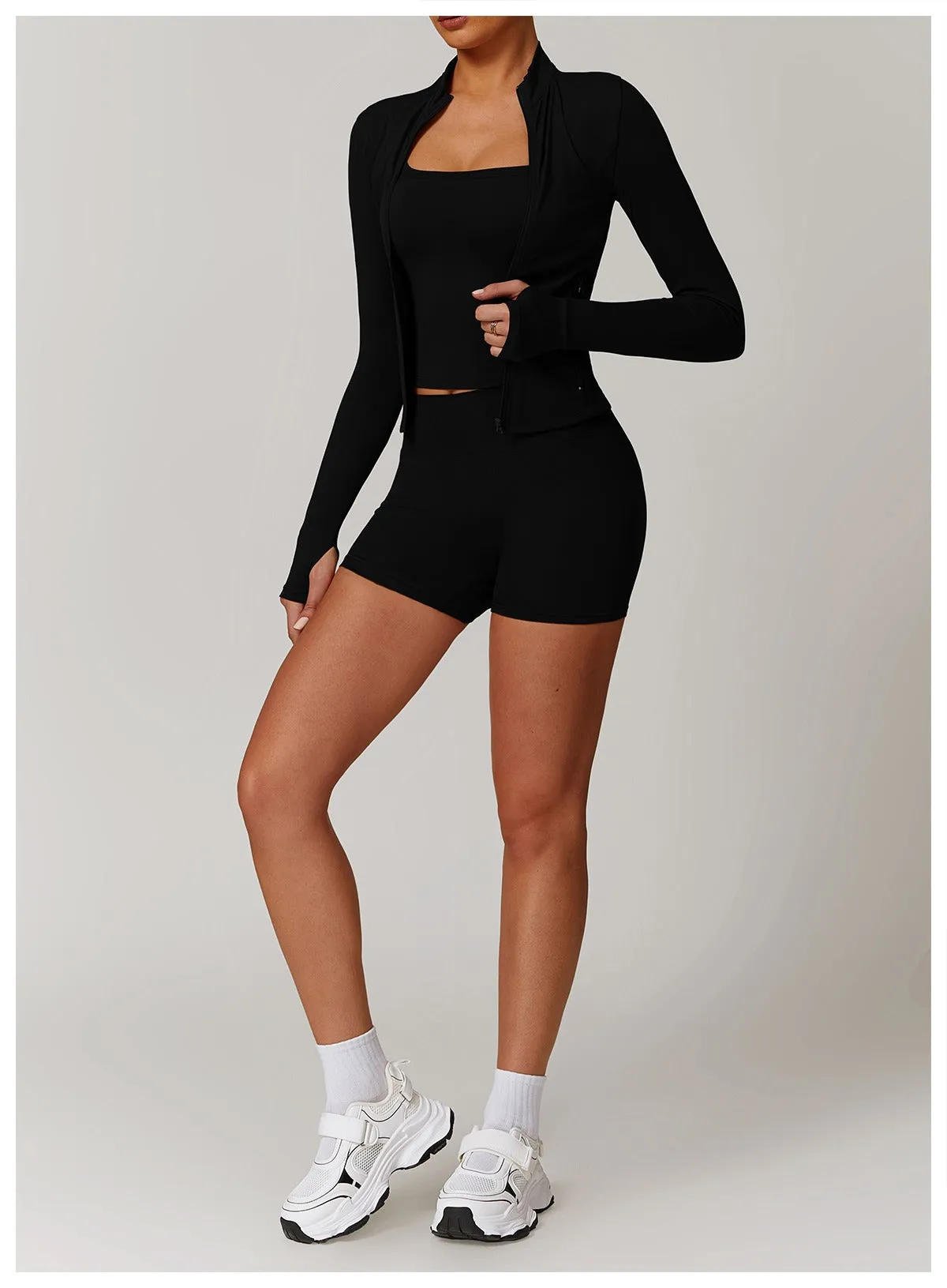 Marian Longsleeve Zip Top & Shorts Set