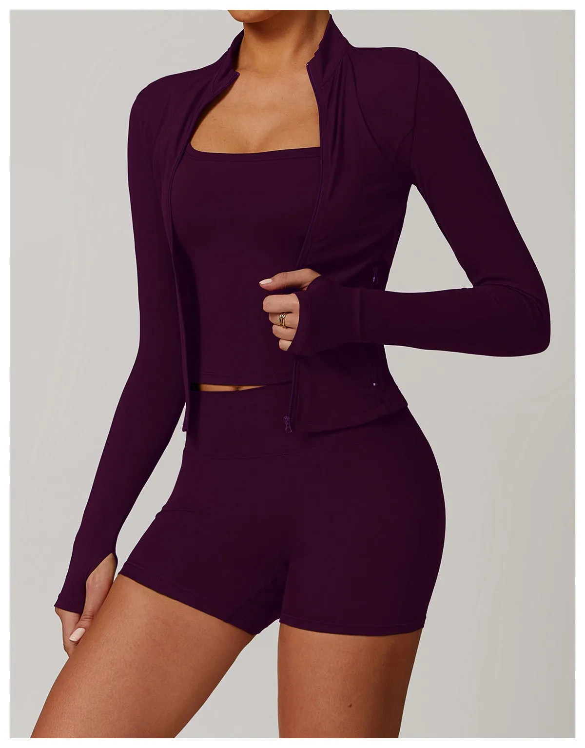 Marian Longsleeve Zip Top & Shorts Set