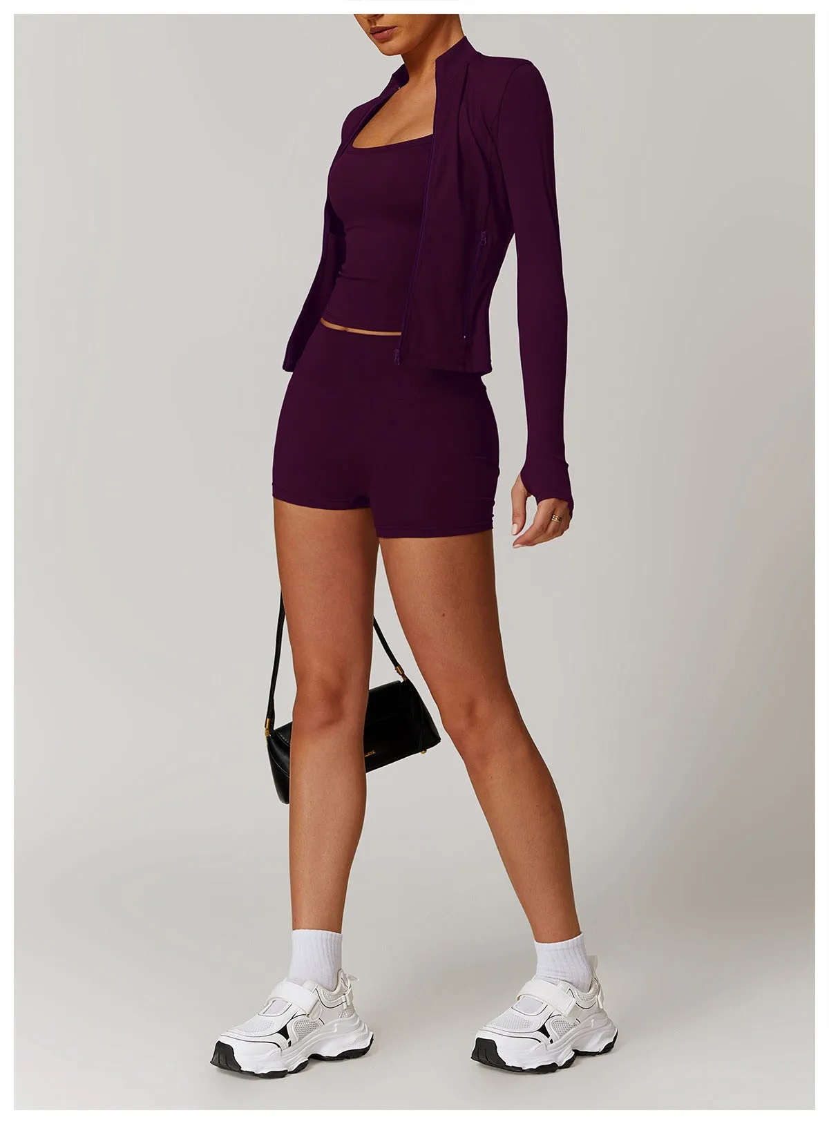 Marian Longsleeve Zip Top & Shorts Set