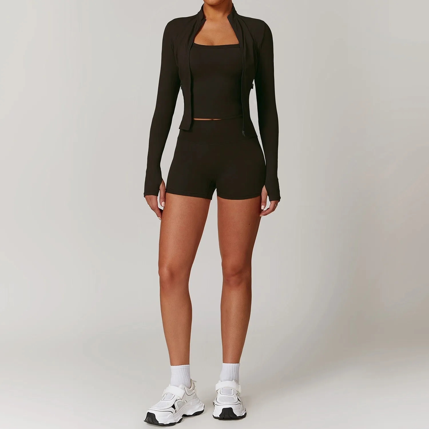 Marian Longsleeve Zip Top & Shorts Set