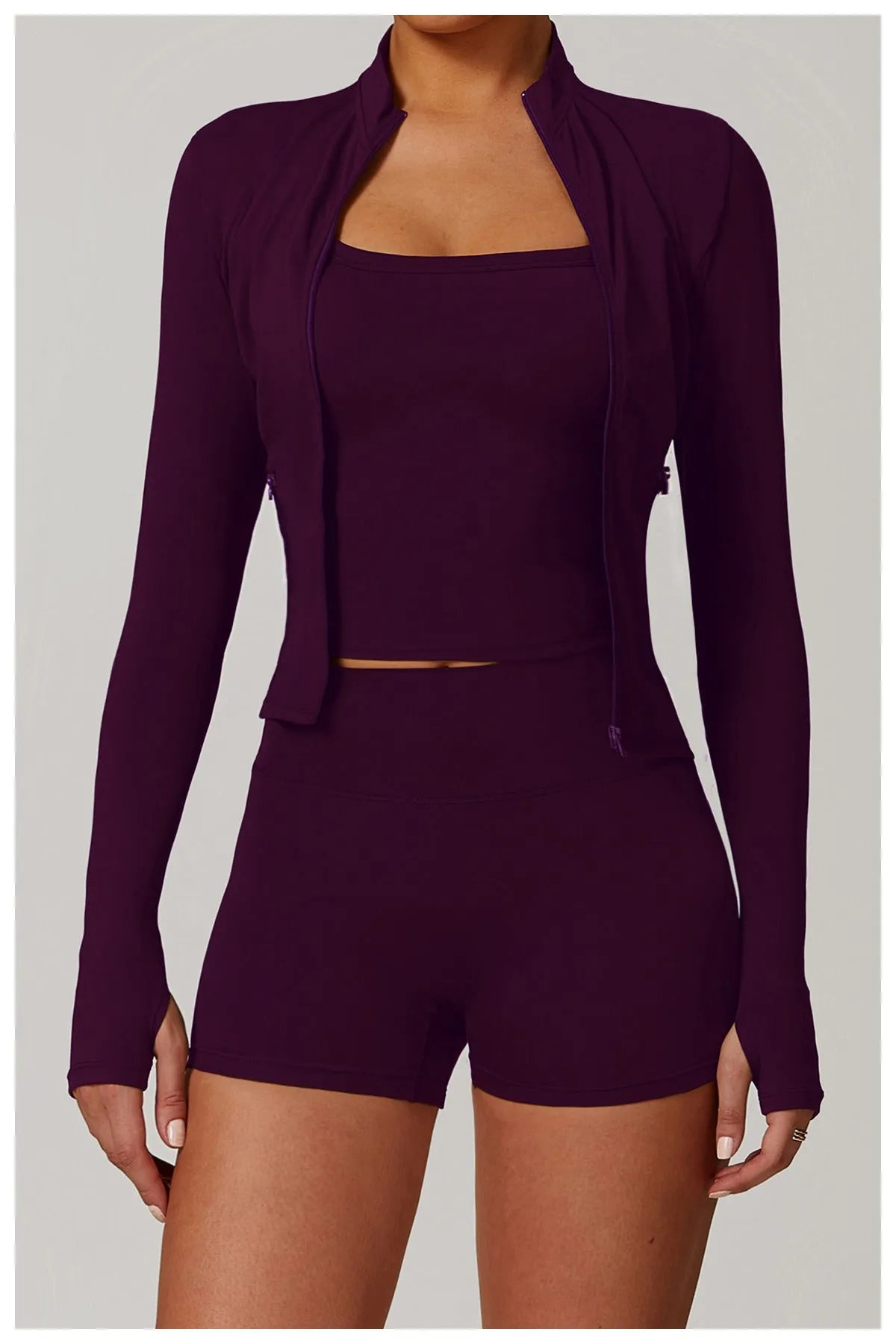 Marian Longsleeve Zip Top & Shorts Set
