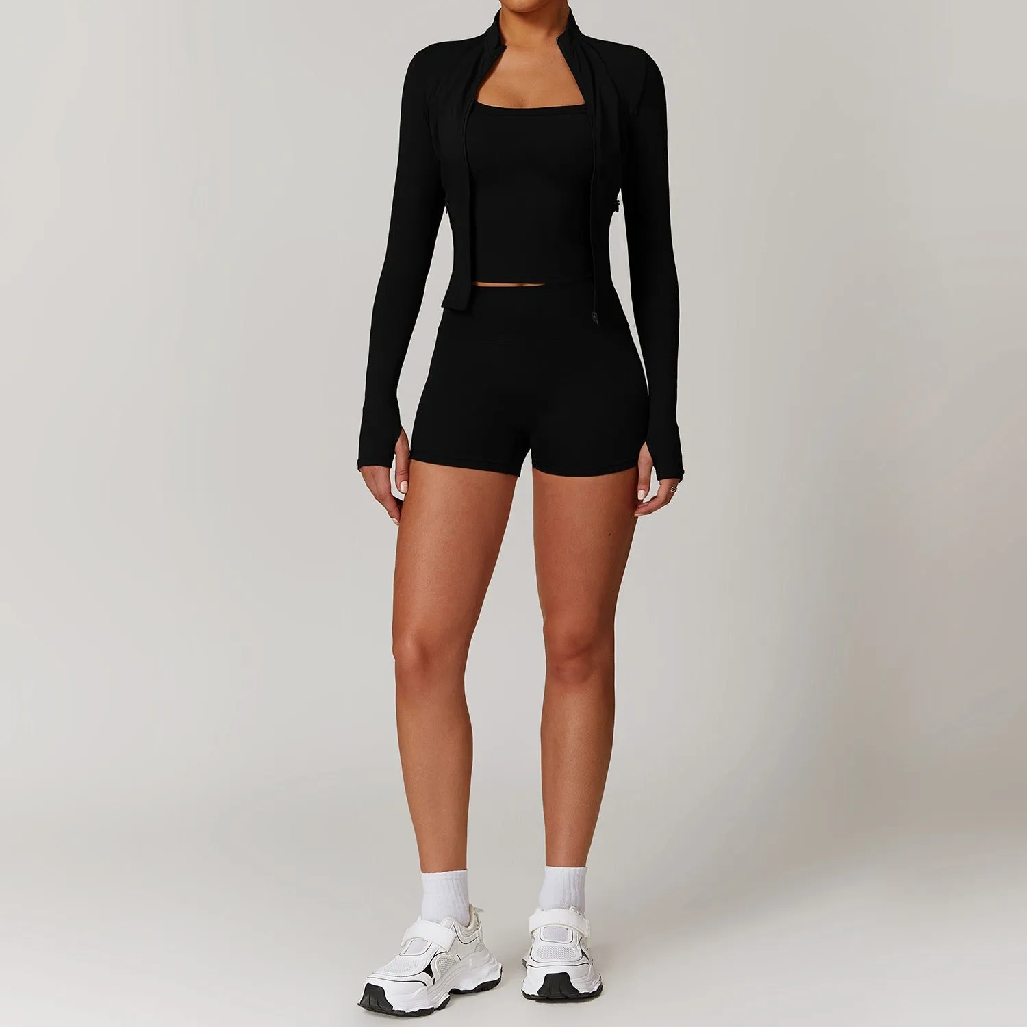 Marian Longsleeve Zip Top & Shorts Set