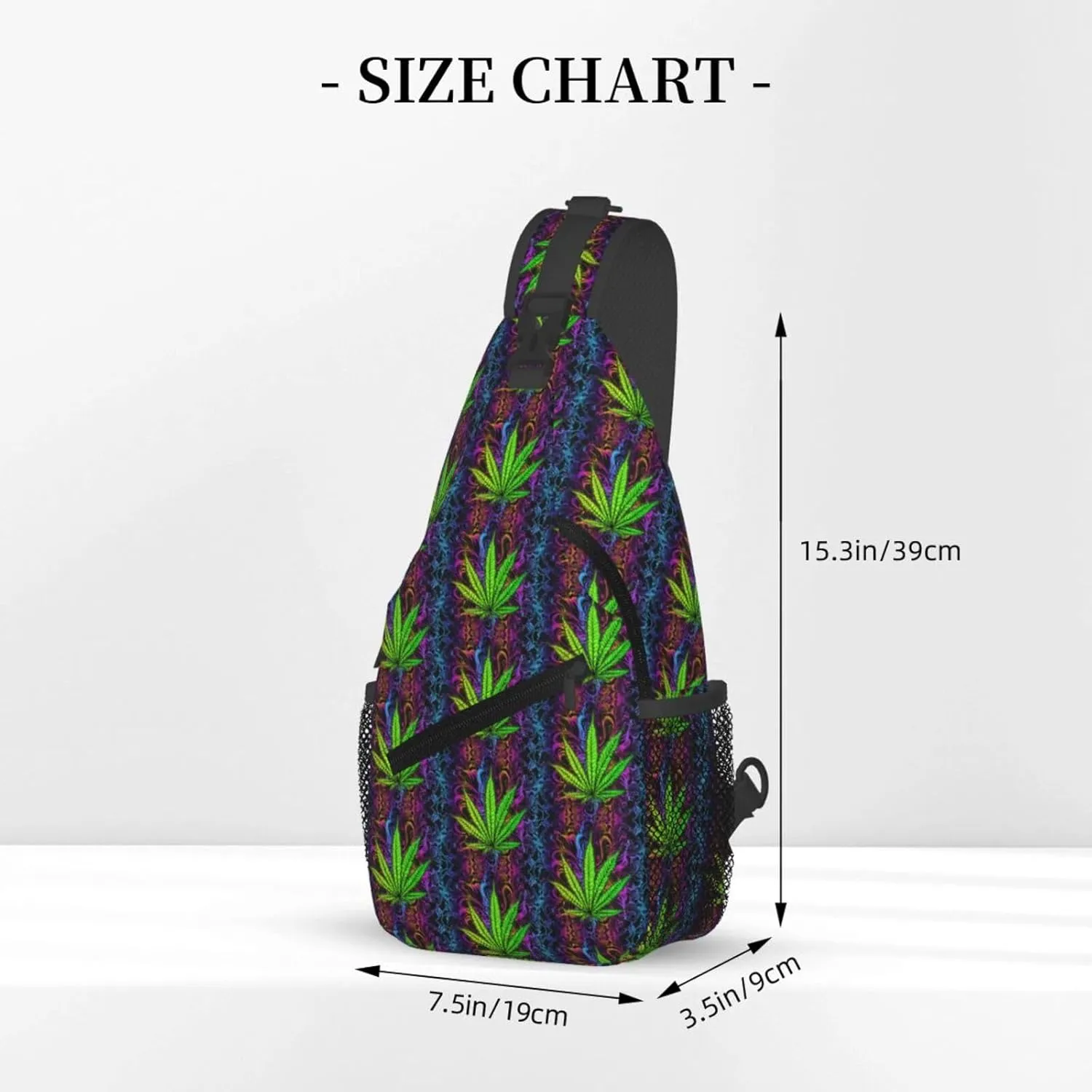 Marijuana Leaf Leaves Chest Bags Crossbody Sling Bag Shoulder Bag Travel Hiking Daypack For Men Women