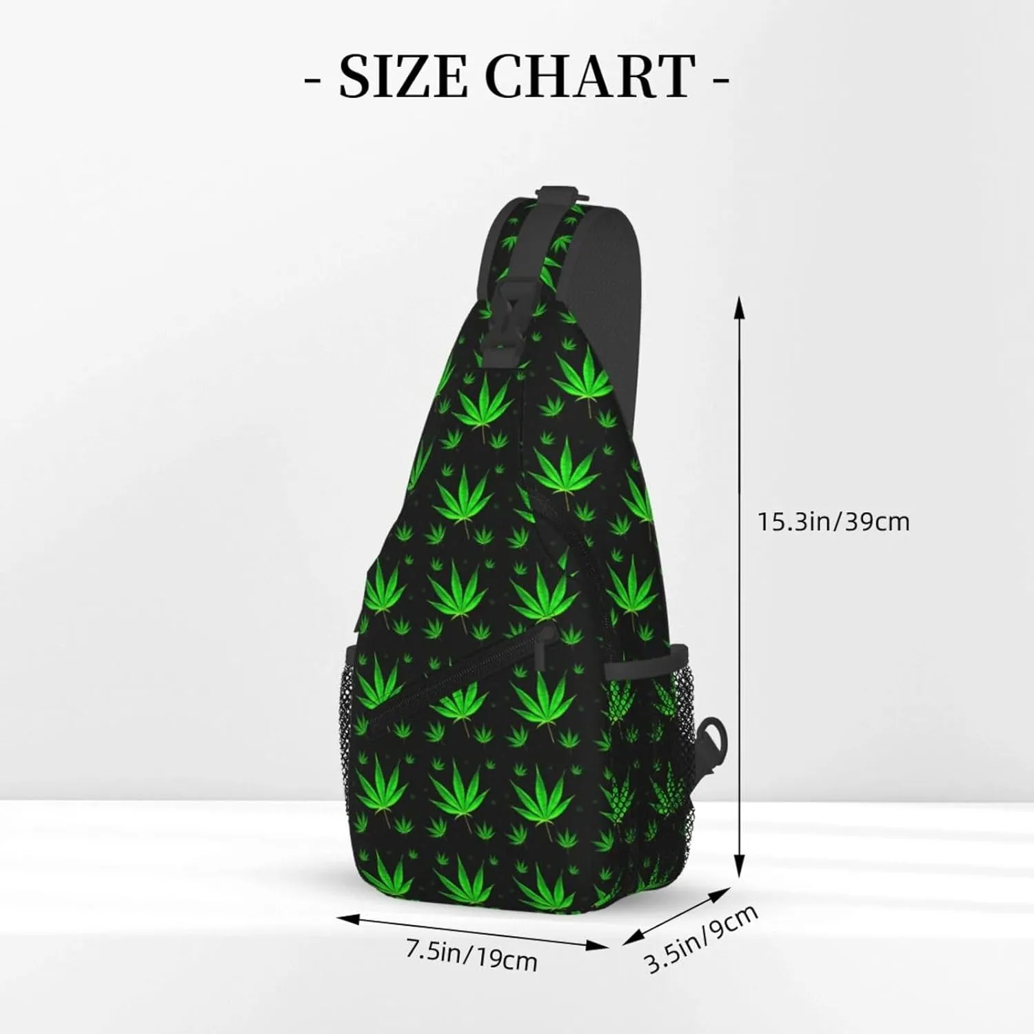 Marijuana Weed Leaf Chest Bags Crossbody Sling Bag Shoulder Bag Travel Hiking Daypack For Men Women