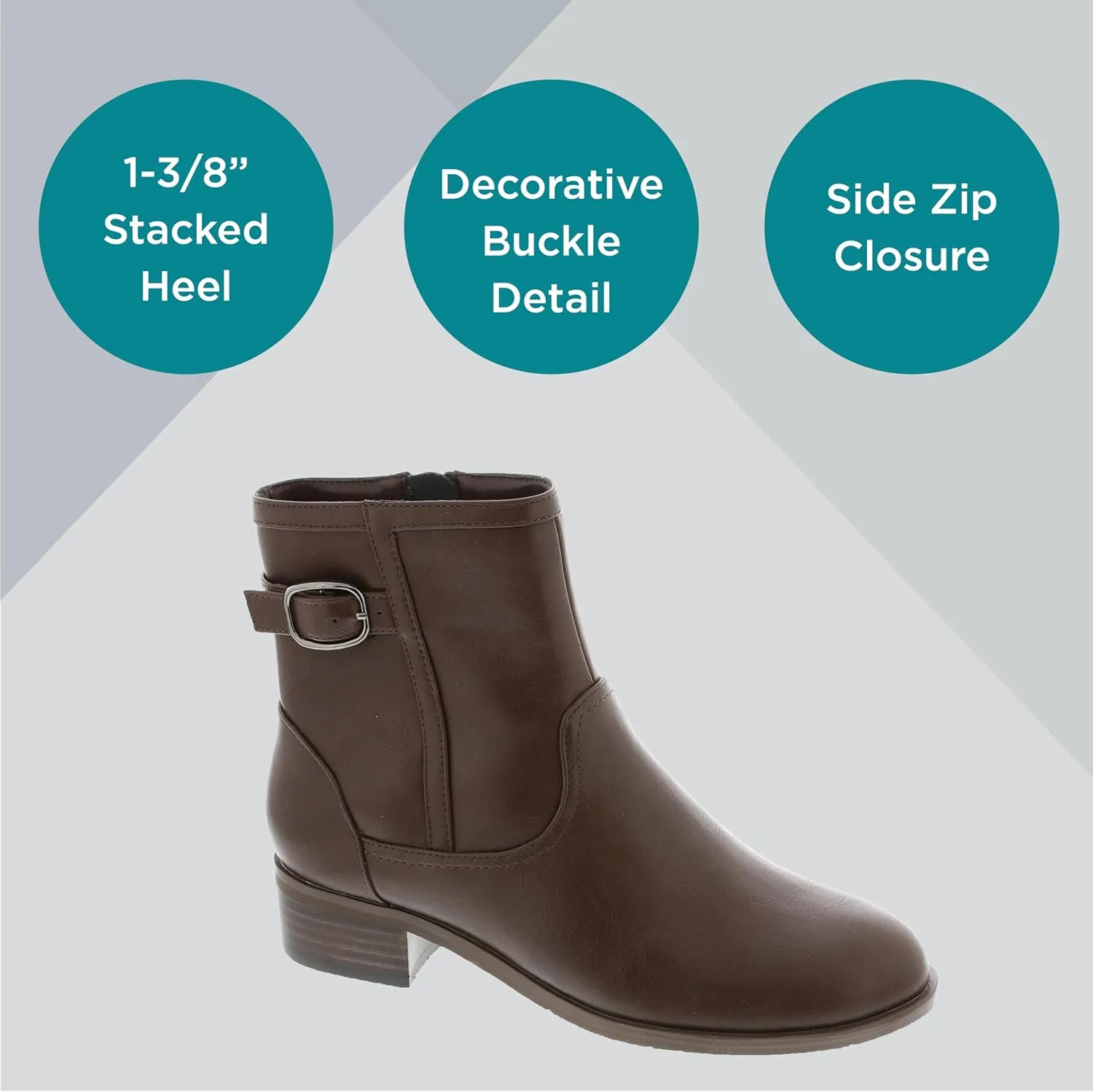 Masseys Women's Millie Ankle Boot with Buckle Detail