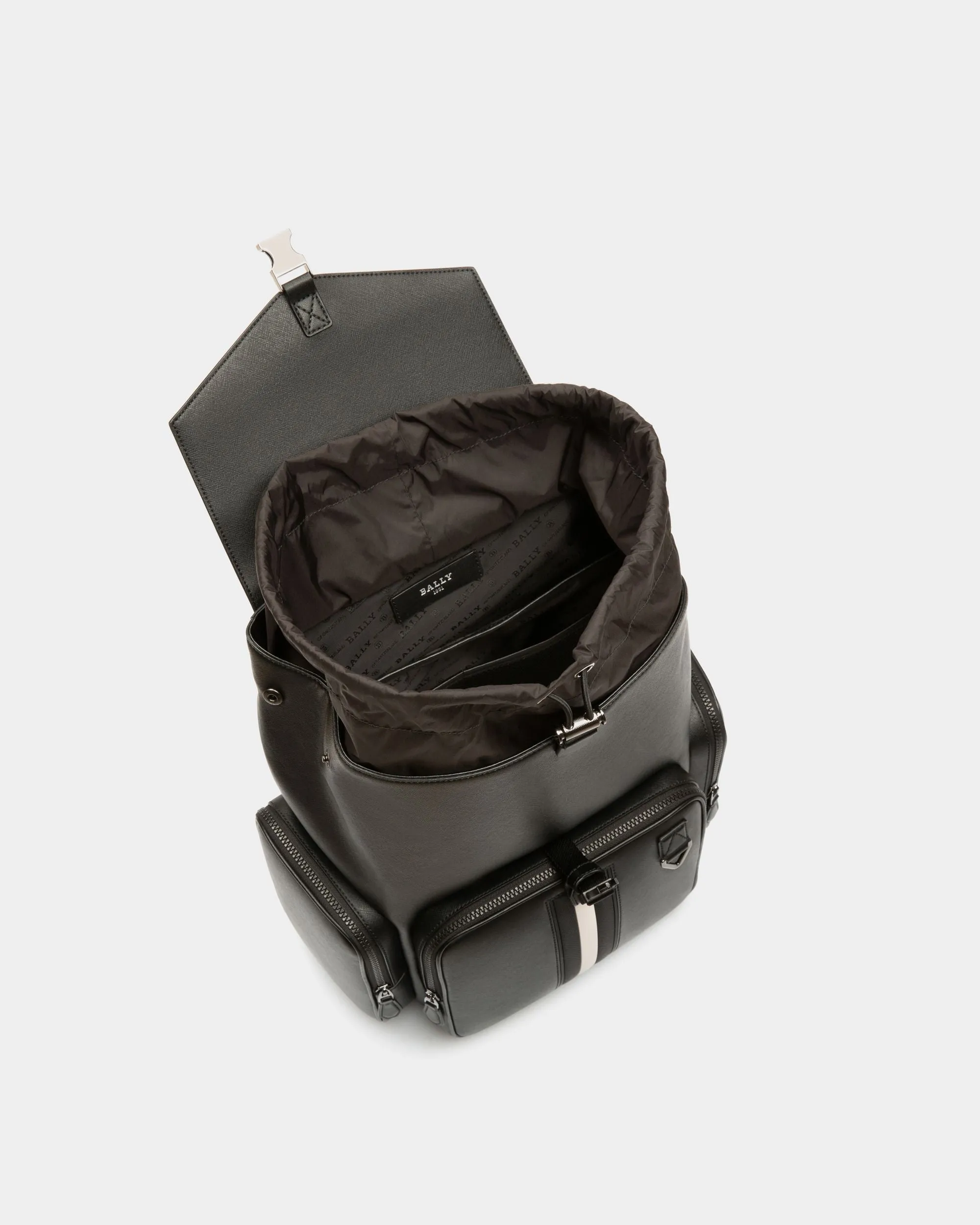 Maxi Recycled Leather Backpack In Black