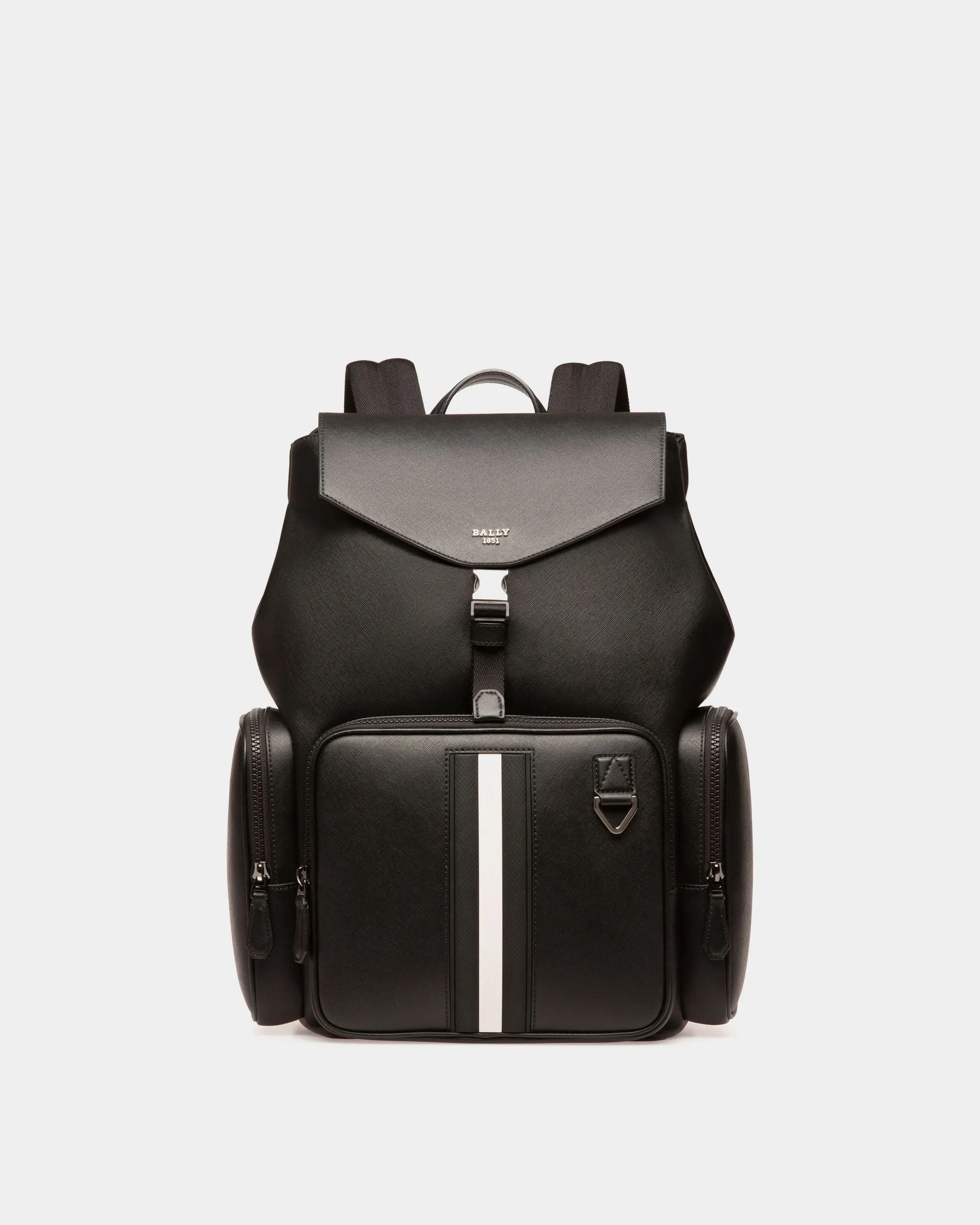 Maxi Recycled Leather Backpack In Black