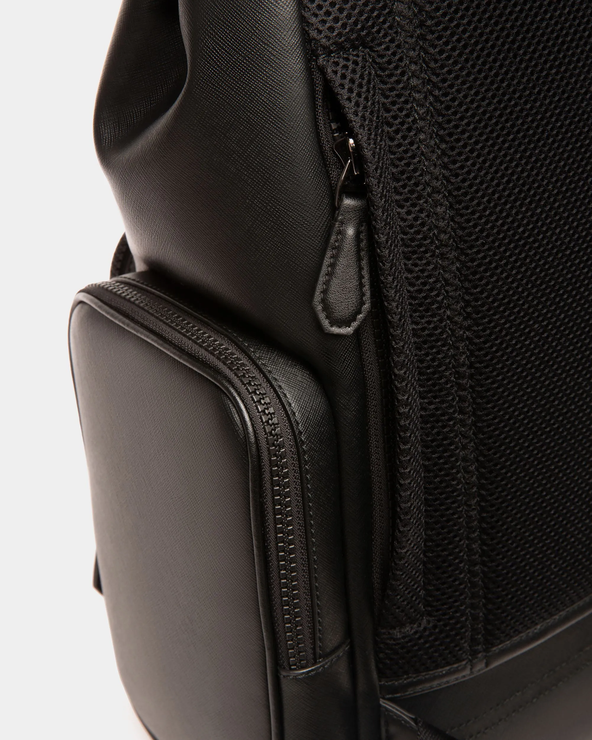Maxi Recycled Leather Backpack In Black