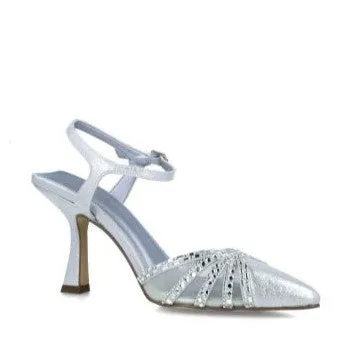 MB 24734 Silver Diamante Encrusted High Heels