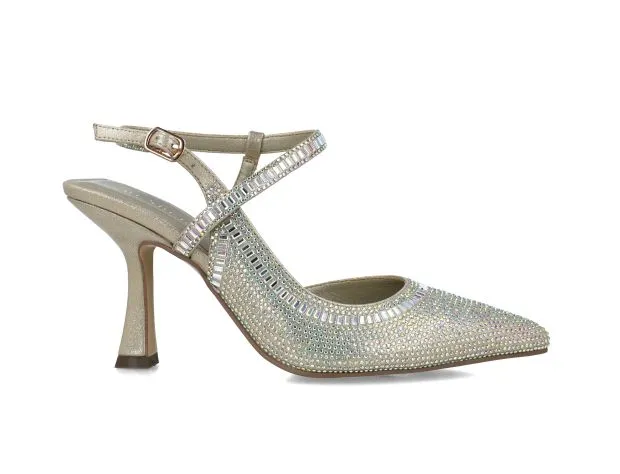 MB 24830 000 Gold Platino Champagne Diamante Encrusted High Heels