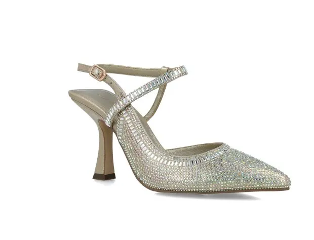 MB 24830 000 Gold Platino Champagne Diamante Encrusted High Heels