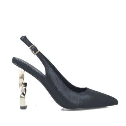 MB 24856 Champagne Glitter Textile High Heels