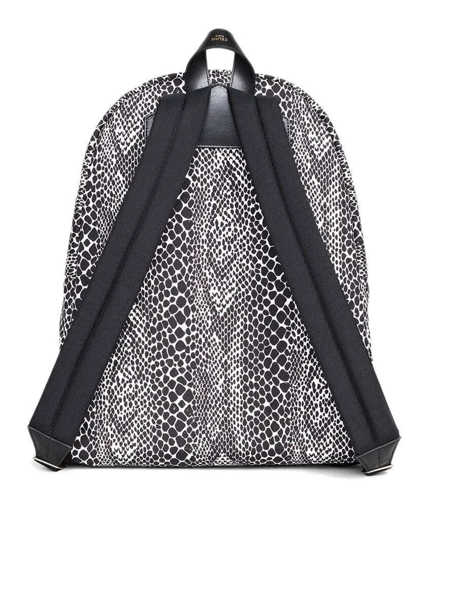 Medium Backpack in Nylon with Python Printed