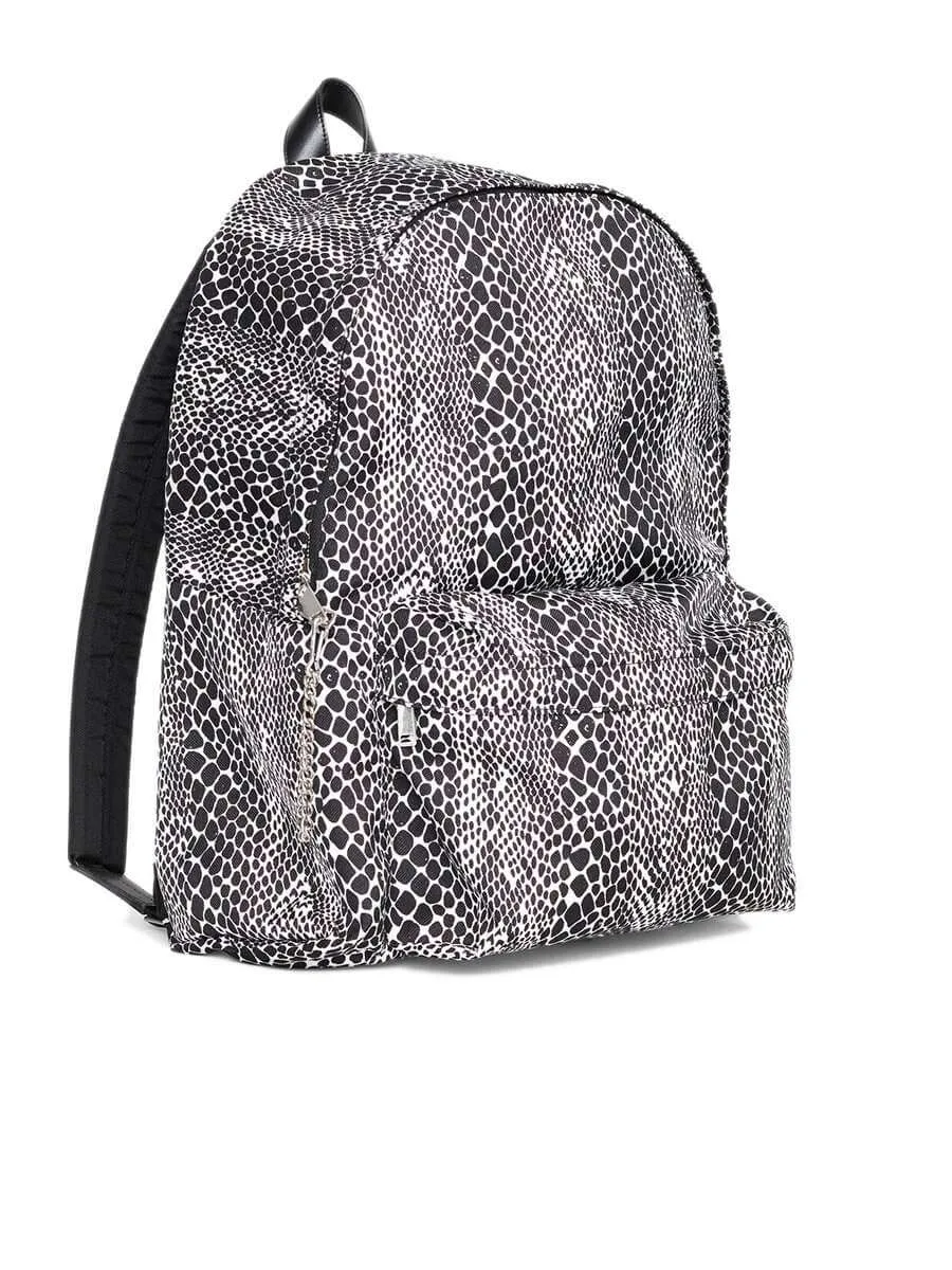 Medium Backpack in Nylon with Python Printed