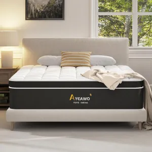 Medium Plush King Mattress, 12 Inch Hybrid Mattress King Size in a Box, Breathable and Pressure Relief, CertiPUR-US