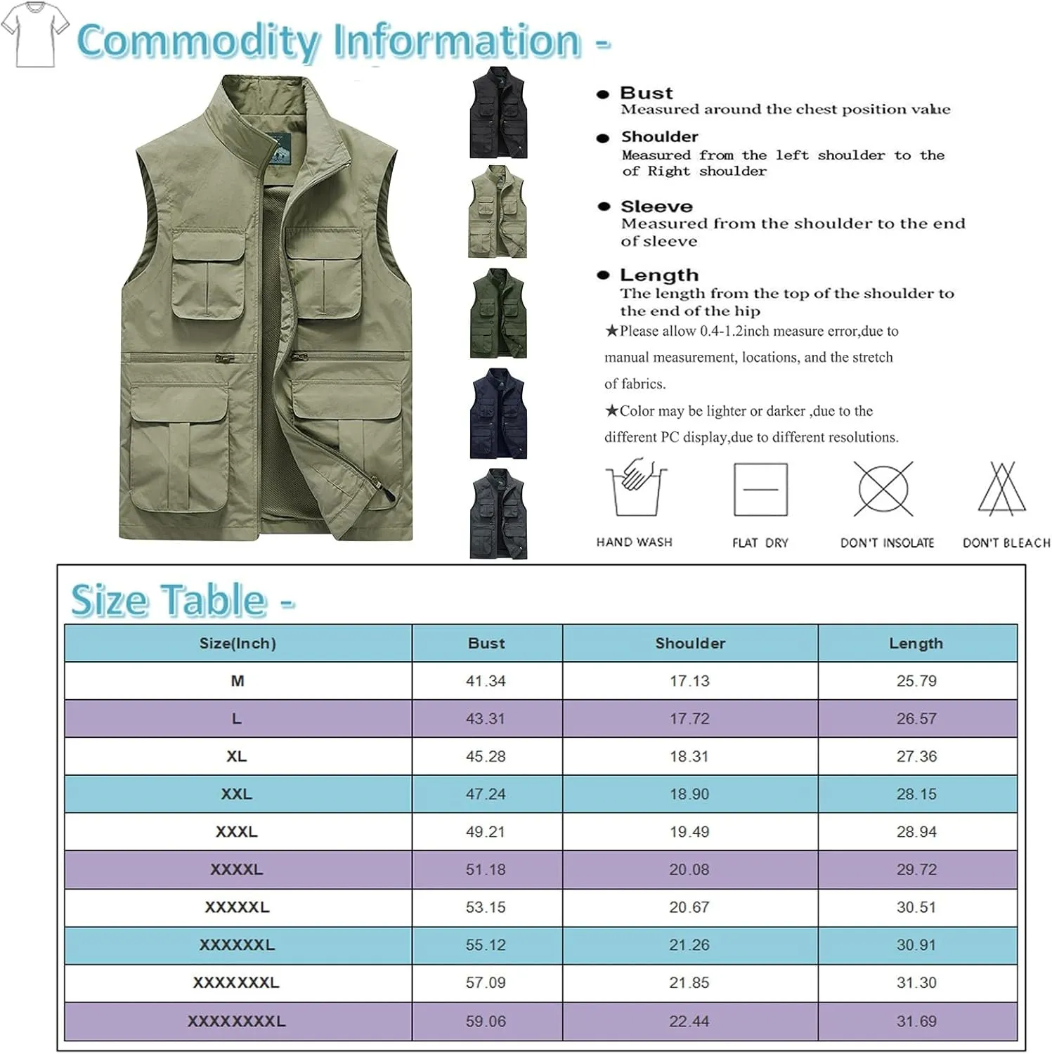 Men Utility Cargo Vest Outdoor Lightweight Multi-Pocketed Fishing Safari Travel Work Photo Vest Outerwear Man Vests