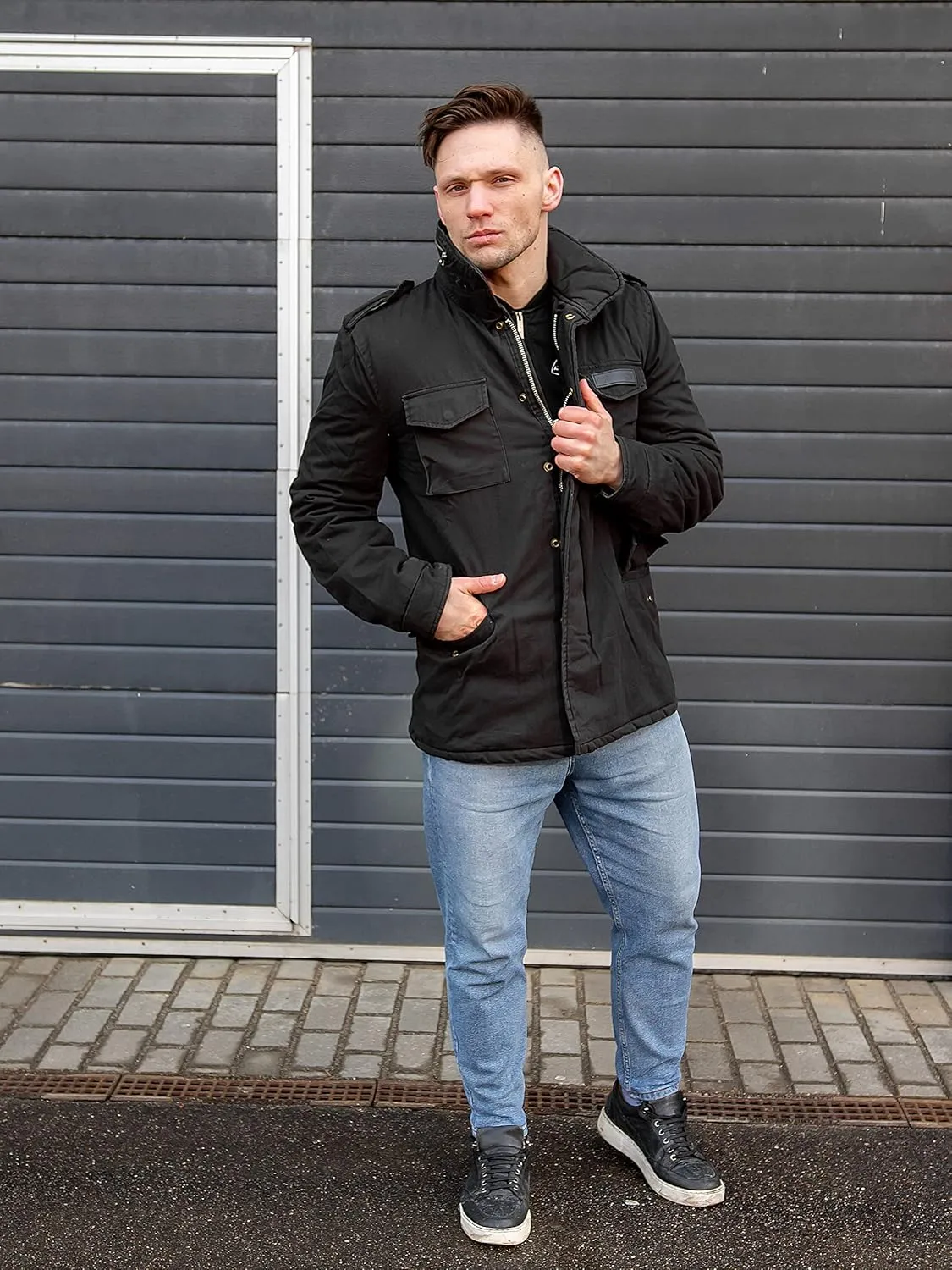 Men's Paratrooper Winter Jacket Olive Washed