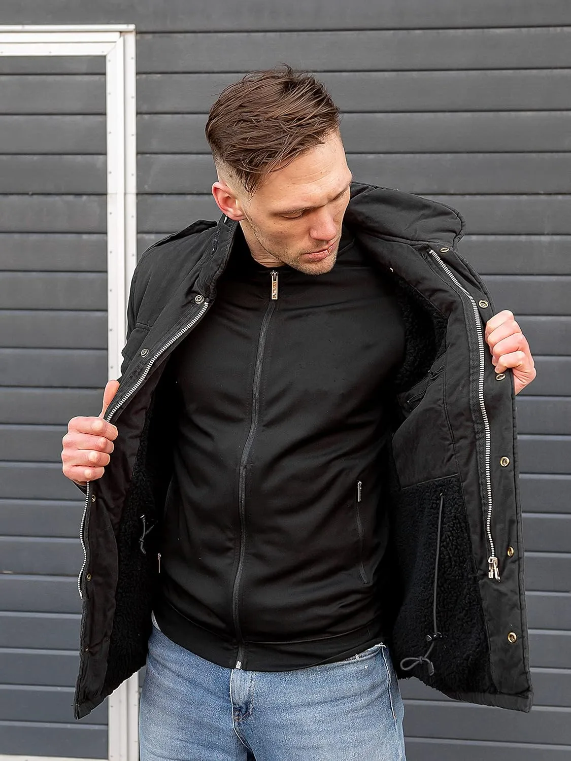 Men's Paratrooper Winter Jacket Olive Washed