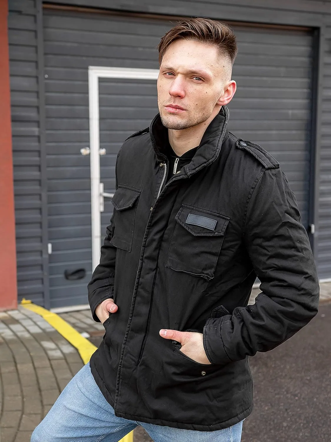Men's Paratrooper Winter Jacket Olive Washed