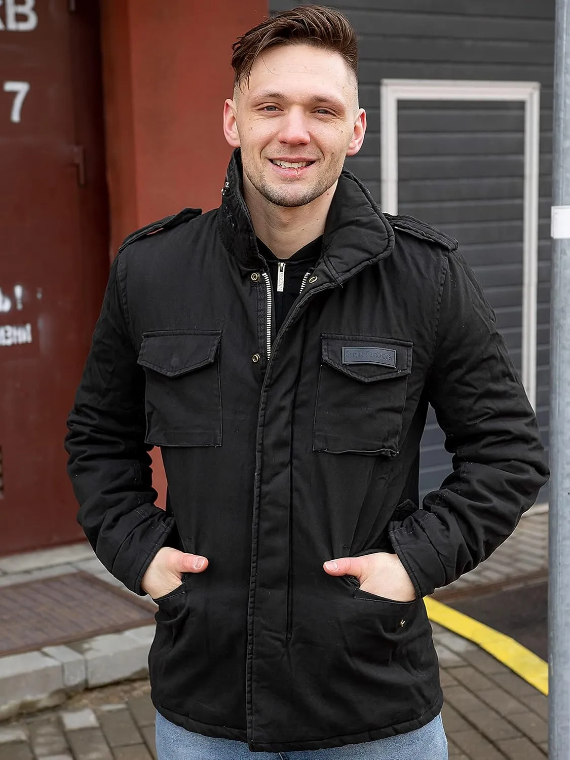 Men's Paratrooper Winter Jacket Olive Washed