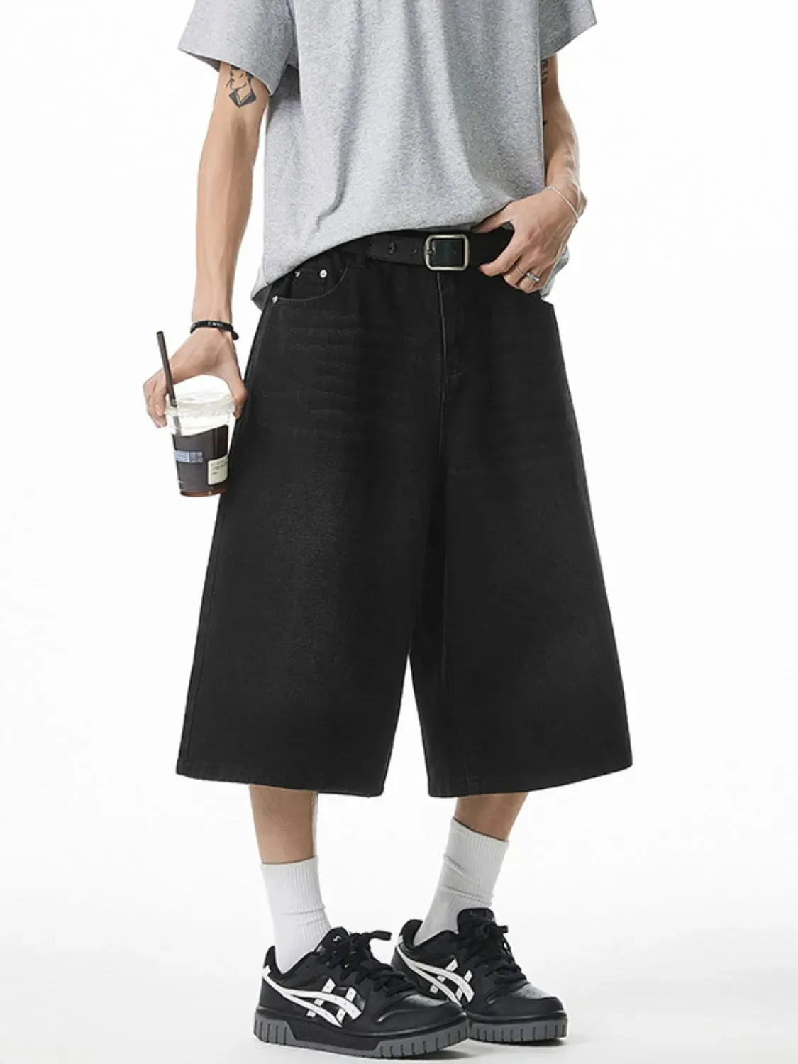 Men's Plus Size Pocketed Denim Shorts