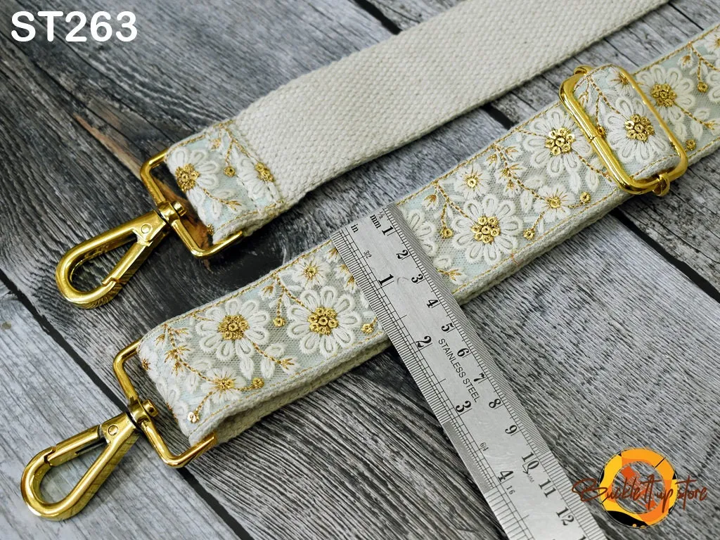 Messenger Bag Crossbody Straps Replacement Shoulder Tote Bags Strap for Purses Gift for Mother Embroidered Boho Guitar Strap Handbag Strap