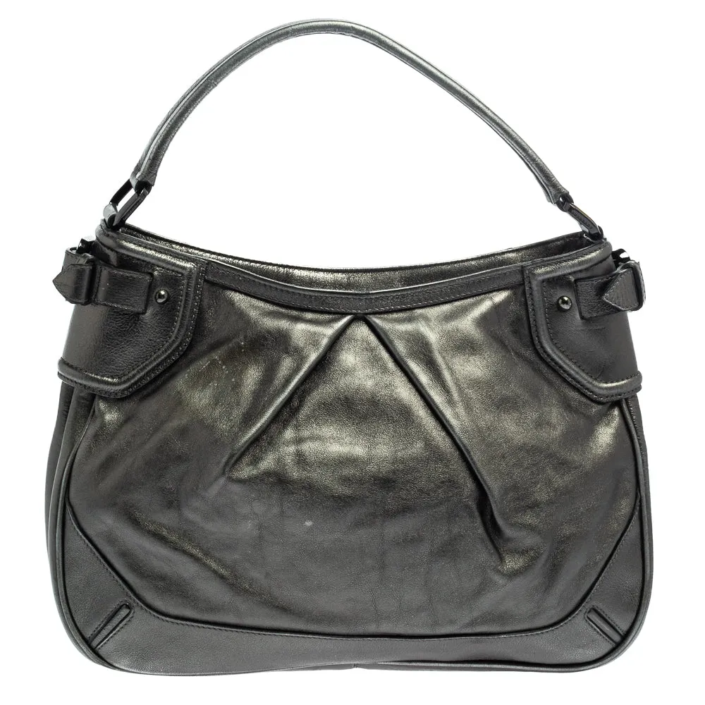 Metallic Anthracite Leather Fairby Hobo