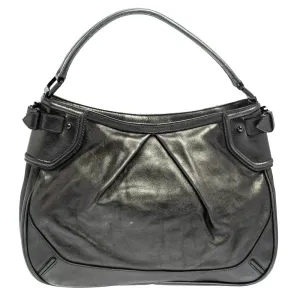 Metallic Anthracite Leather Fairby Hobo