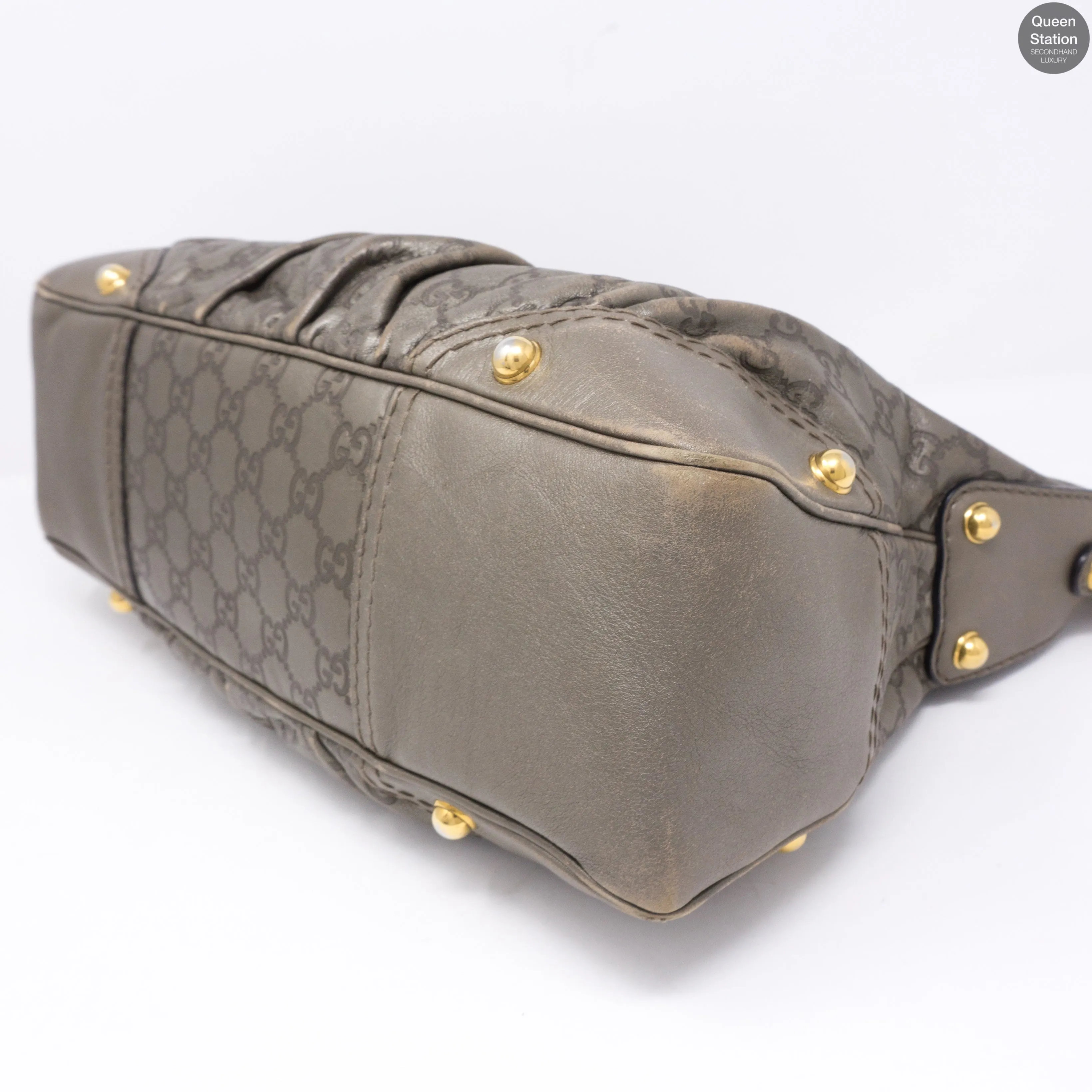 Metallic Guccissima Medium Jockey Hobo