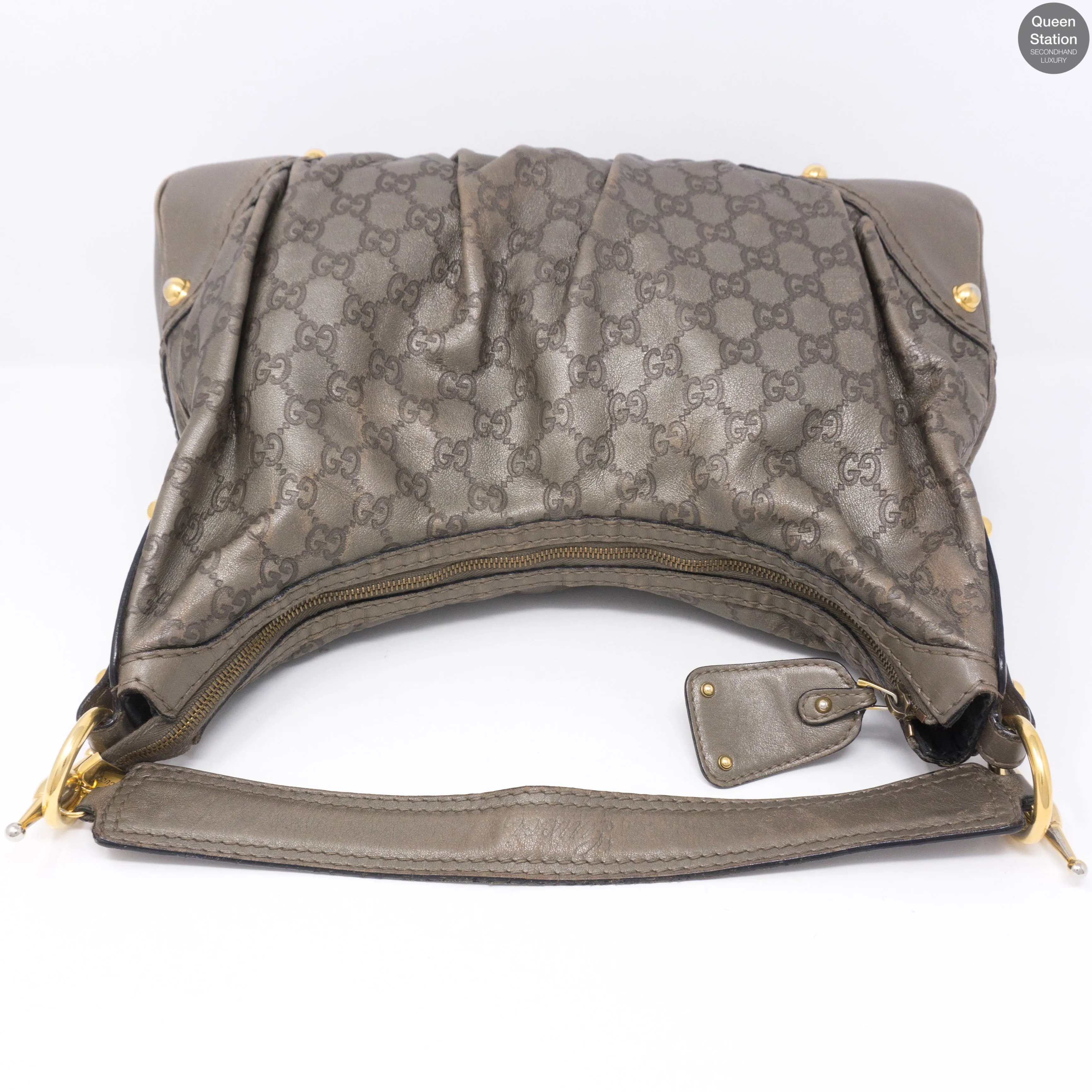 Metallic Guccissima Medium Jockey Hobo