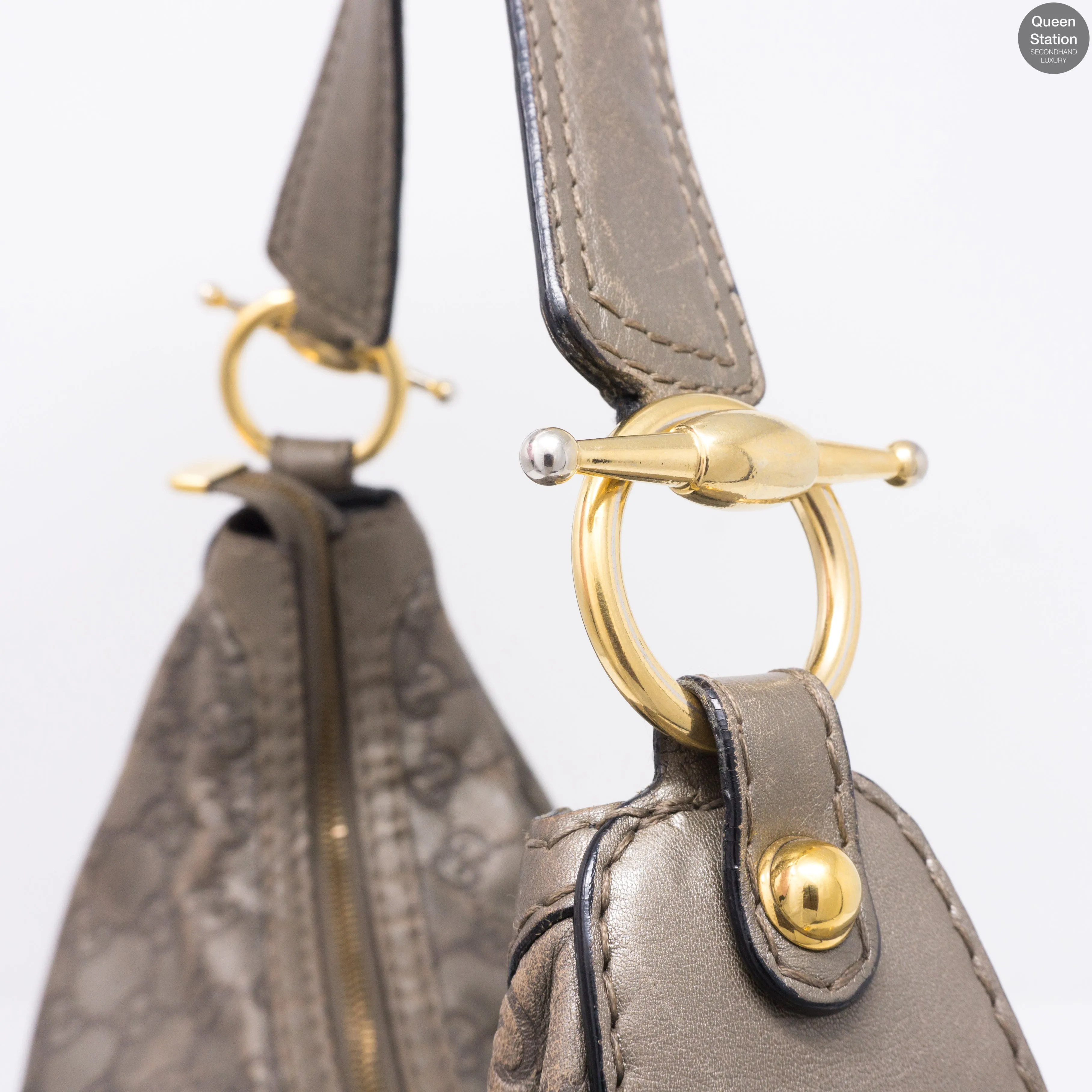 Metallic Guccissima Medium Jockey Hobo