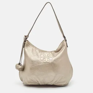 Metallic Leather Tassel Hobo