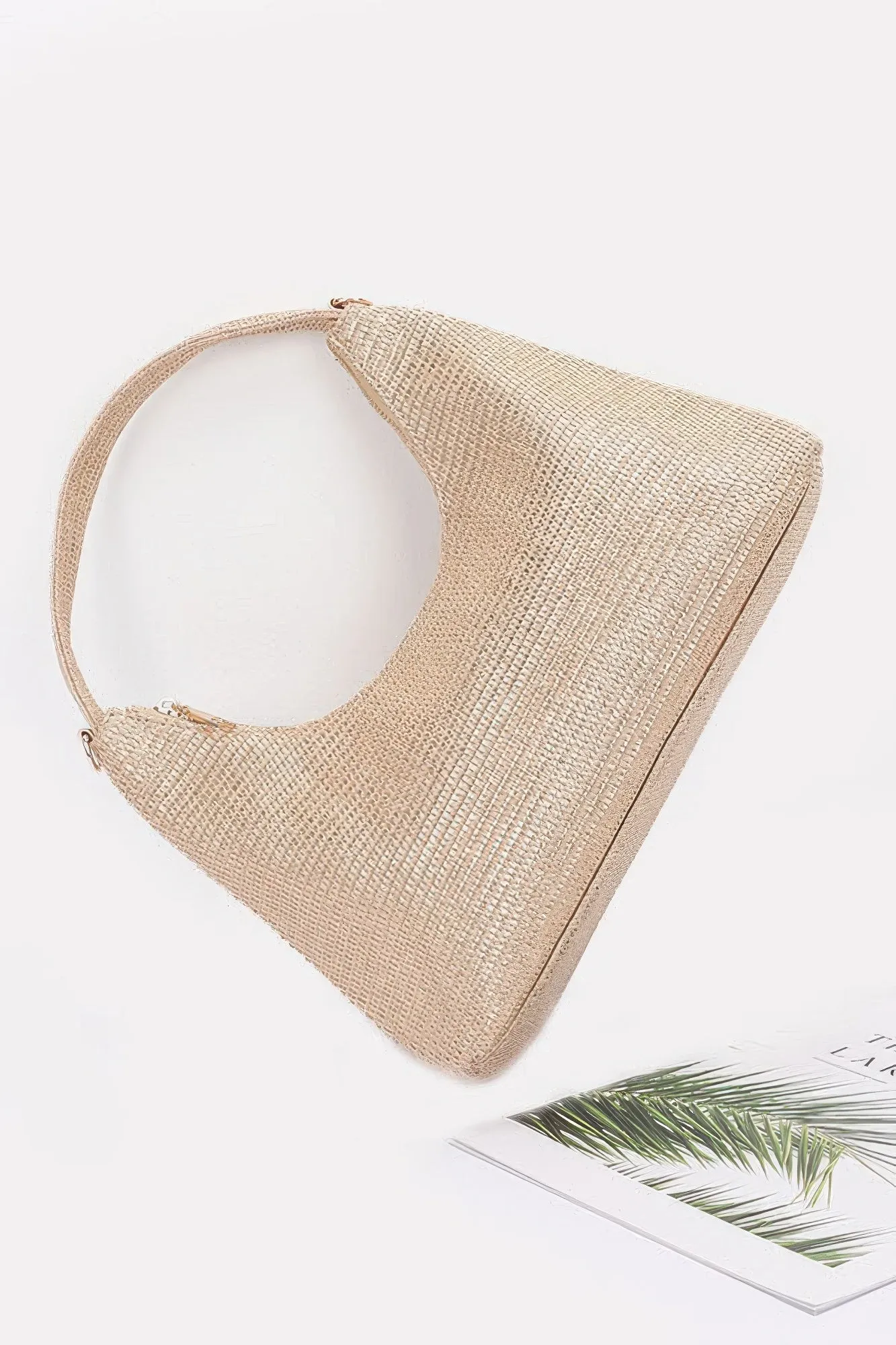 Metallic Straw Hobo Bag
