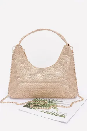 Metallic Straw Hobo Bag
