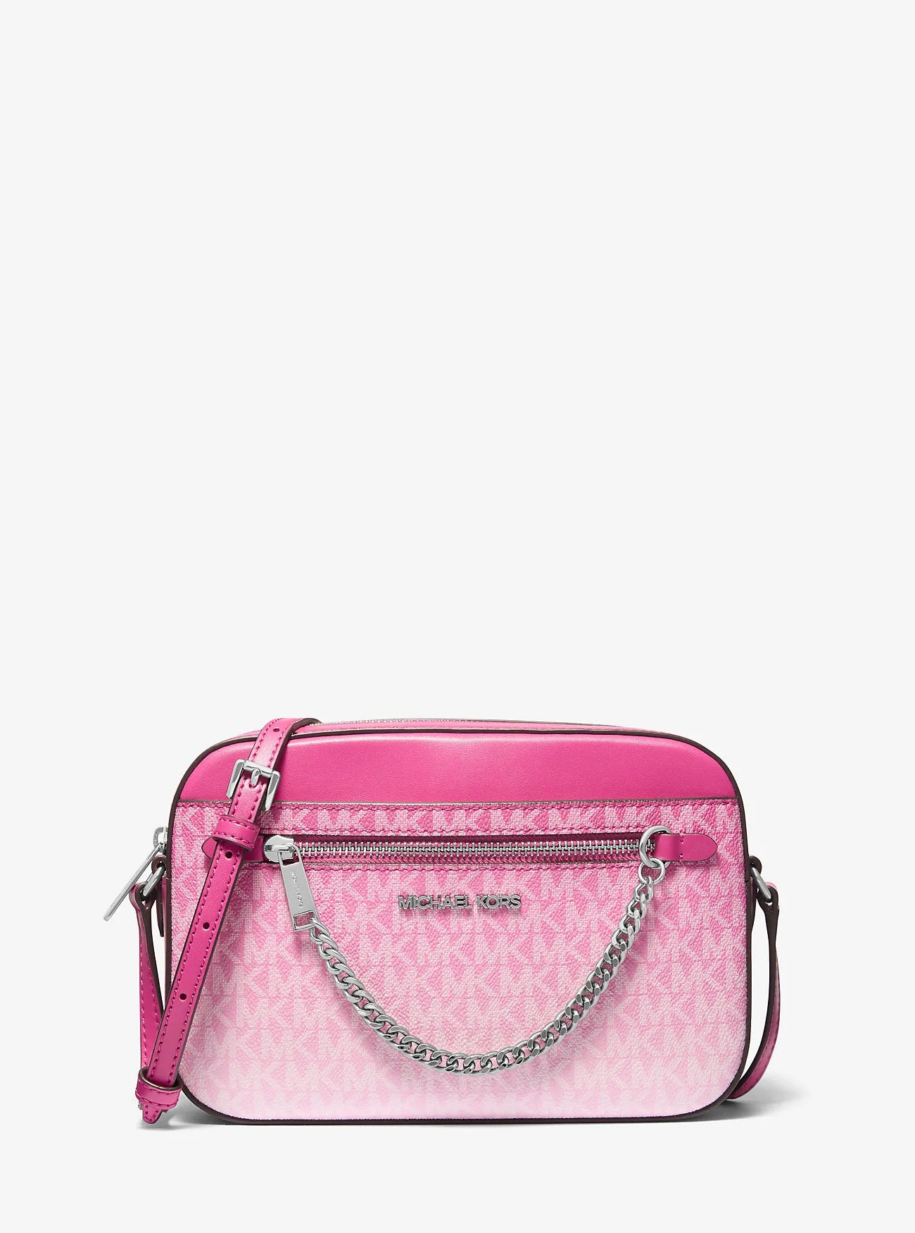 Micheal Kors Jet Set Large Ombre Signature Logo Crossbody Body Dragonfruit
