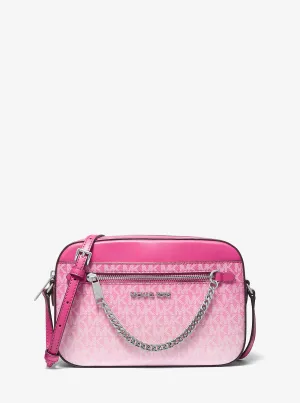 Micheal Kors Jet Set Large Ombre Signature Logo Crossbody Body Dragonfruit